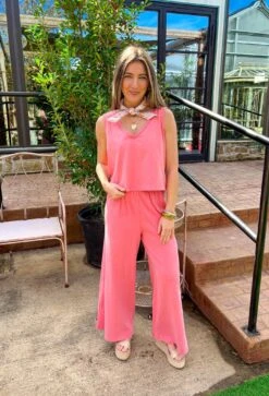 Z SUPPLY Sloane V-Neck Tank In Sunset Pink -Modern Women Wear ZSUPPLYSloaneV NeckTankinSunsetPink7