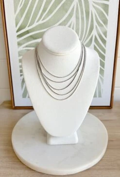 Jasmine Layered Chain Necklace In Silver