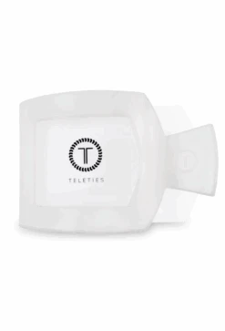 TELETIES Medium Flat Square Clip- Coconut White