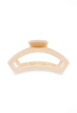 TELETIES Medium Open Hair Clip In Coconut White